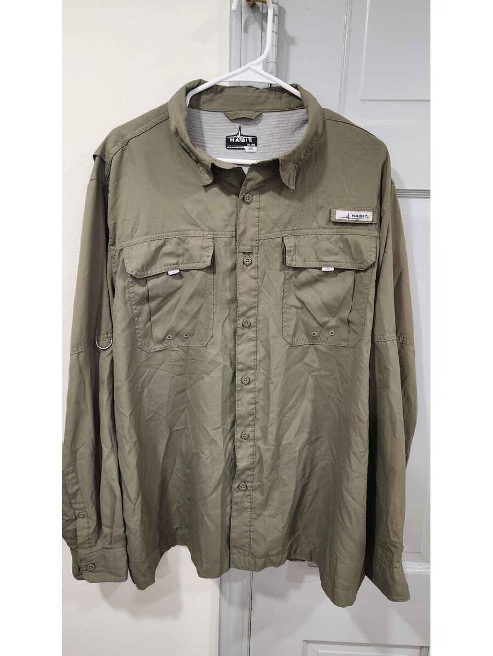 Habit khaki long sleeve Mens fishing shirt size XL